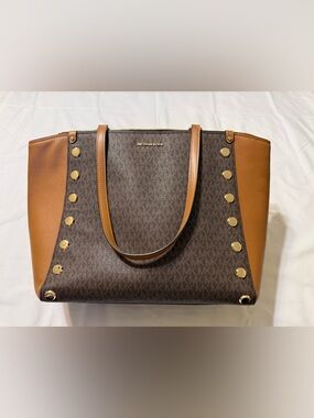 Michael Kors Dark Brown and Tan Large Tote bag